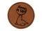 Keep It Up Sea Lion Balancing Ball Teacher Student Round Iron-On Engraved Faux Leather Patch Applique - 2.5"